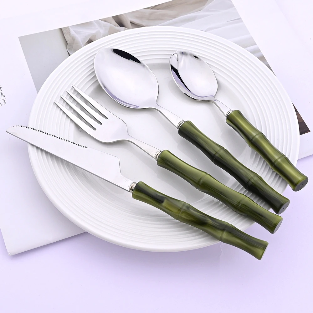 Imitation Bamboo Handle Flatwa - Bamboo Cutlery ulasan dan harga