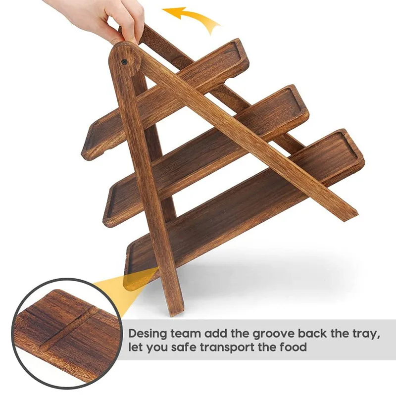 3 Tier Serving Tray Wood Tiere - Bamboo Cutlery ulasan dan harga