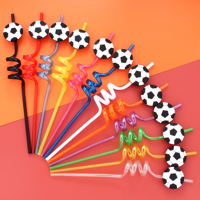 12pcs Football Themed Straws,  - Reusable Straw ulasan dan harga