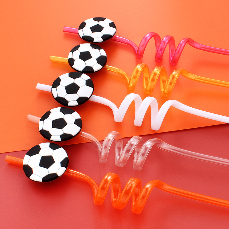 12pcs Football Themed Straws,  - Reusable Straw ulasan dan harga