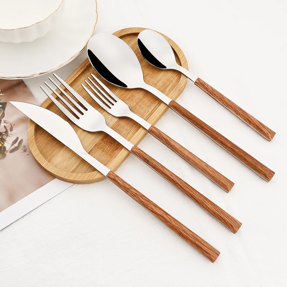 16/24/30Pcs Stainless Steel Im - Bamboo Cutlery ulasan dan harga