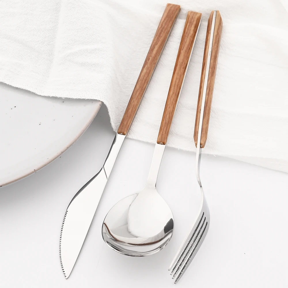 16/24/30Pcs Stainless Steel Im - Bamboo Cutlery ulasan dan harga