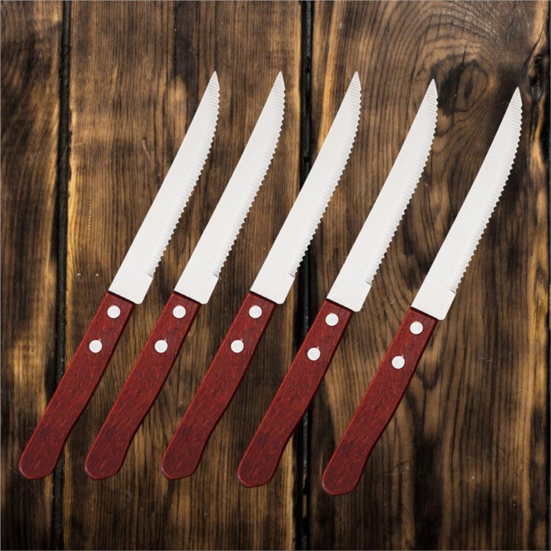 1-20 Pcs Stainless Steel Steak - Bamboo Cutlery ulasan dan harga