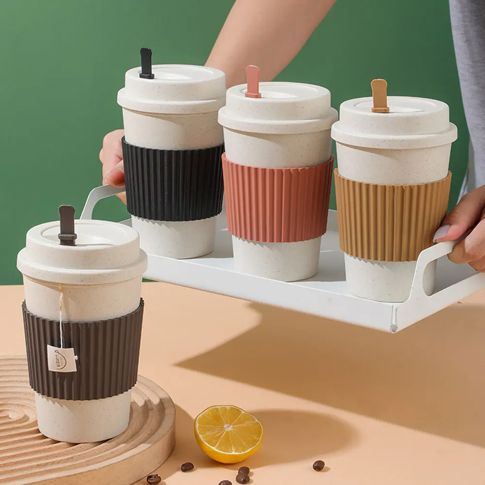 450ML Coffee Cups With Lids Wh - Reusable Straw ulasan dan harga