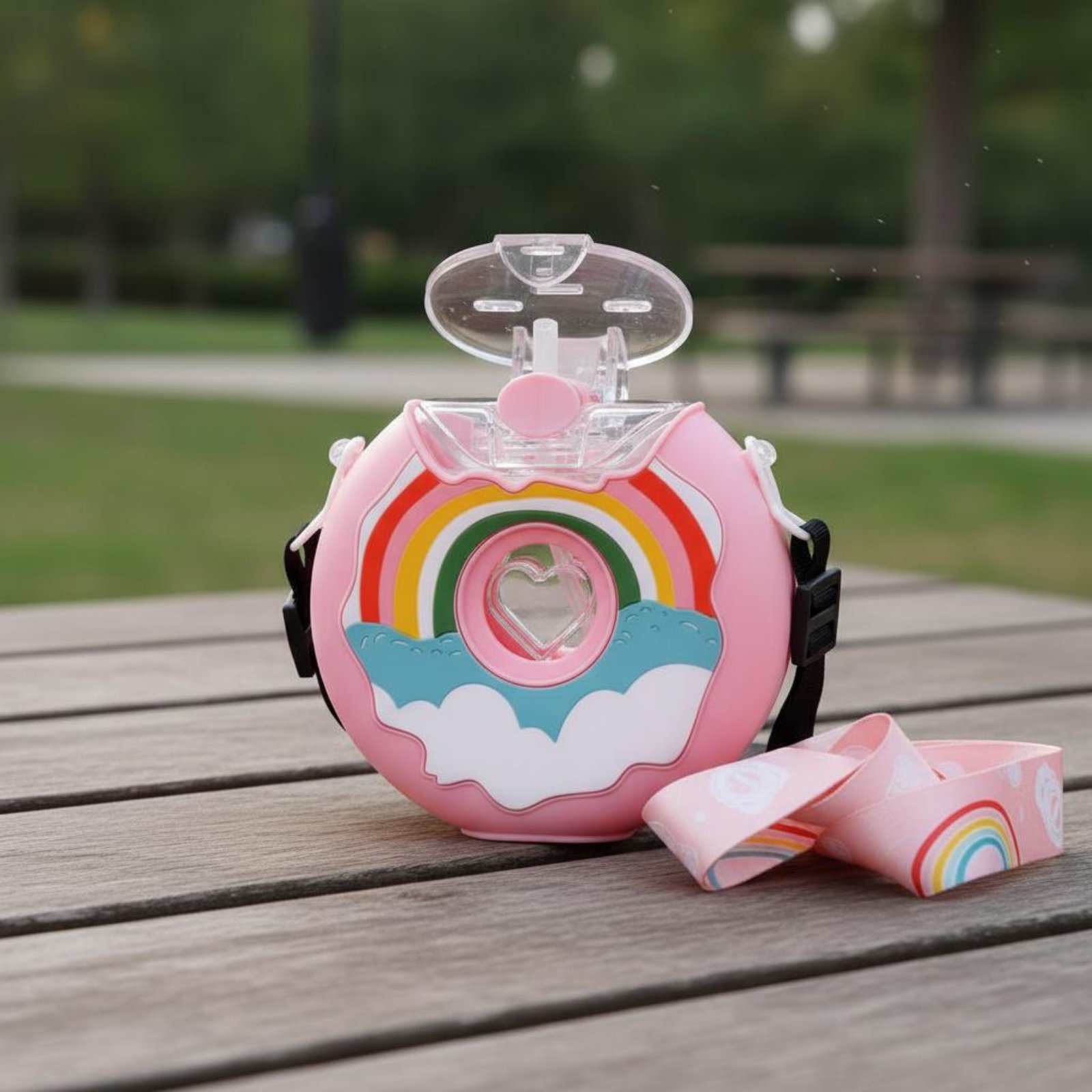 Donut Water Bottle Leak-Resist - Reusable Straw ulasan dan harga